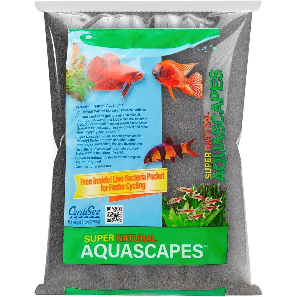 CaribSea Super Natural Midnight River Sand 10 Pounds Fine Black Substrate For Freshwater Aquariums And Planted Aquascaping Tanks