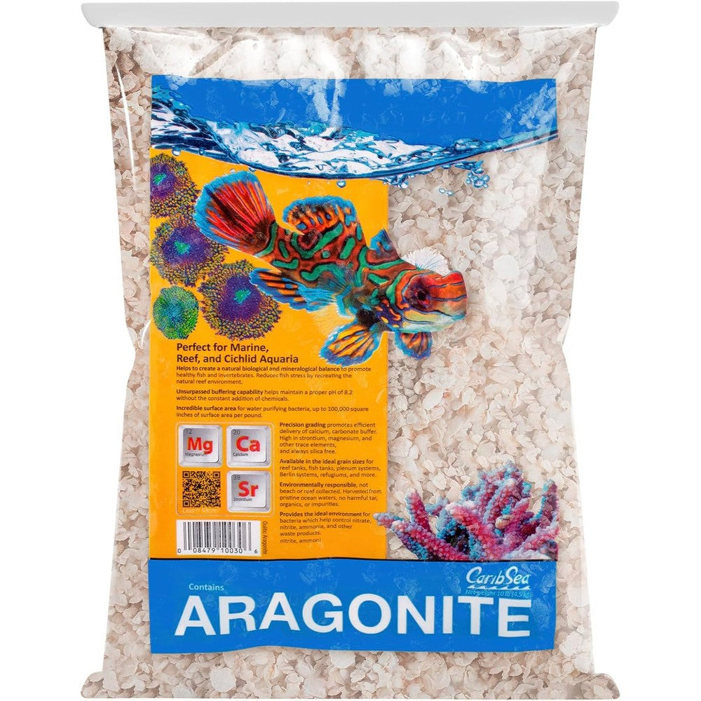 Carib Sea Crushed Coral For Aquariums Natural Aragonite Substrate 10 Pounds For Marine And Reef Tanks And pH Stabilization