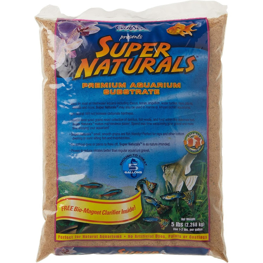 Carib Sea Super Natural Sunset Gold Sand For Aquarium 5 Pound Bag Authentic USA Imported Substrate