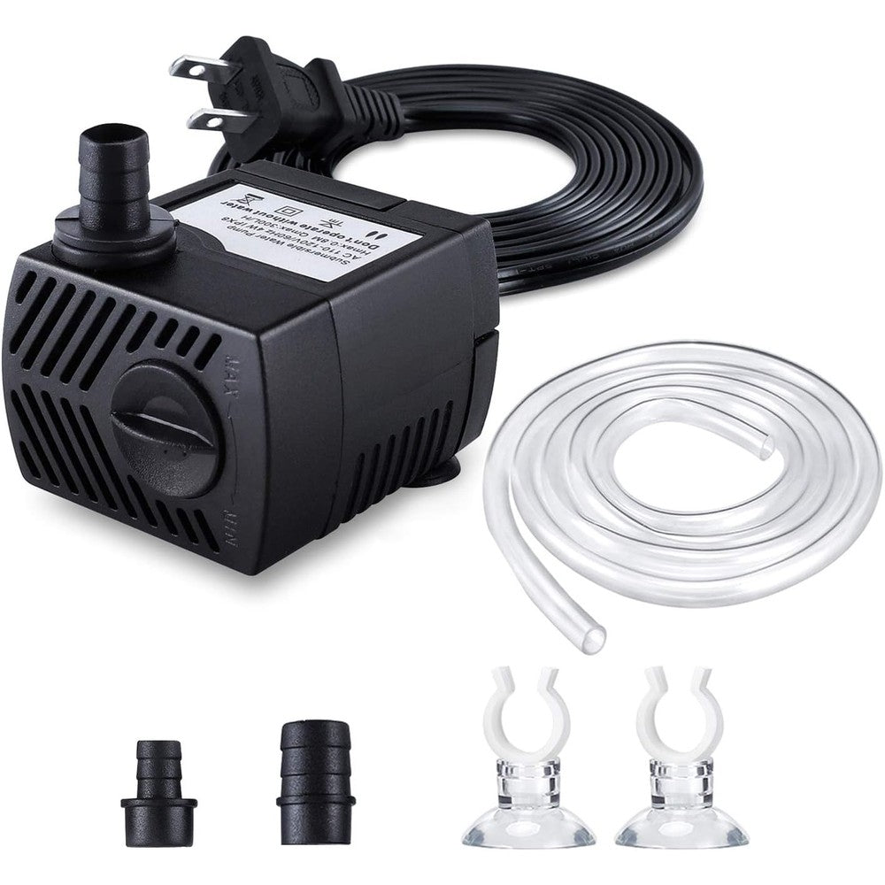 CWKJ Fountain Pump 80 Gallons Per Hour Submersible Water Pump 4W Outdoor Water Pump With Tubing And Three Nozzles