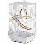 Basic Bird Cage, 24.8inch Parrot Cage (24.8" x 14.6" x 11"),Bird Cage with Ladder, Horizontal Bar, 2 Feeders, and Swing