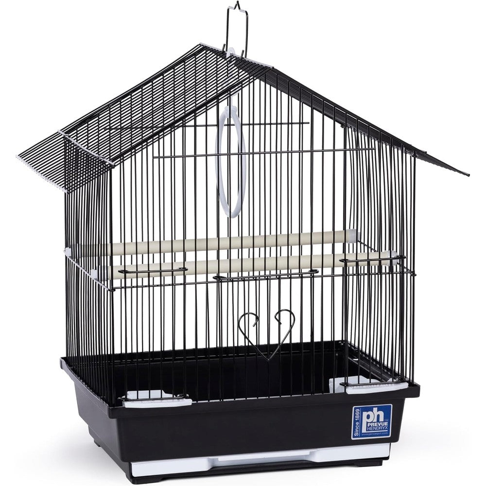 Prevue Pet Parakeet Manor Bird Cage with Handle Easy Storage - Black