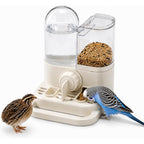 2-in-1 Quail Feeder and Waterer for Cage, Gravity Auto Bird Water Feeder