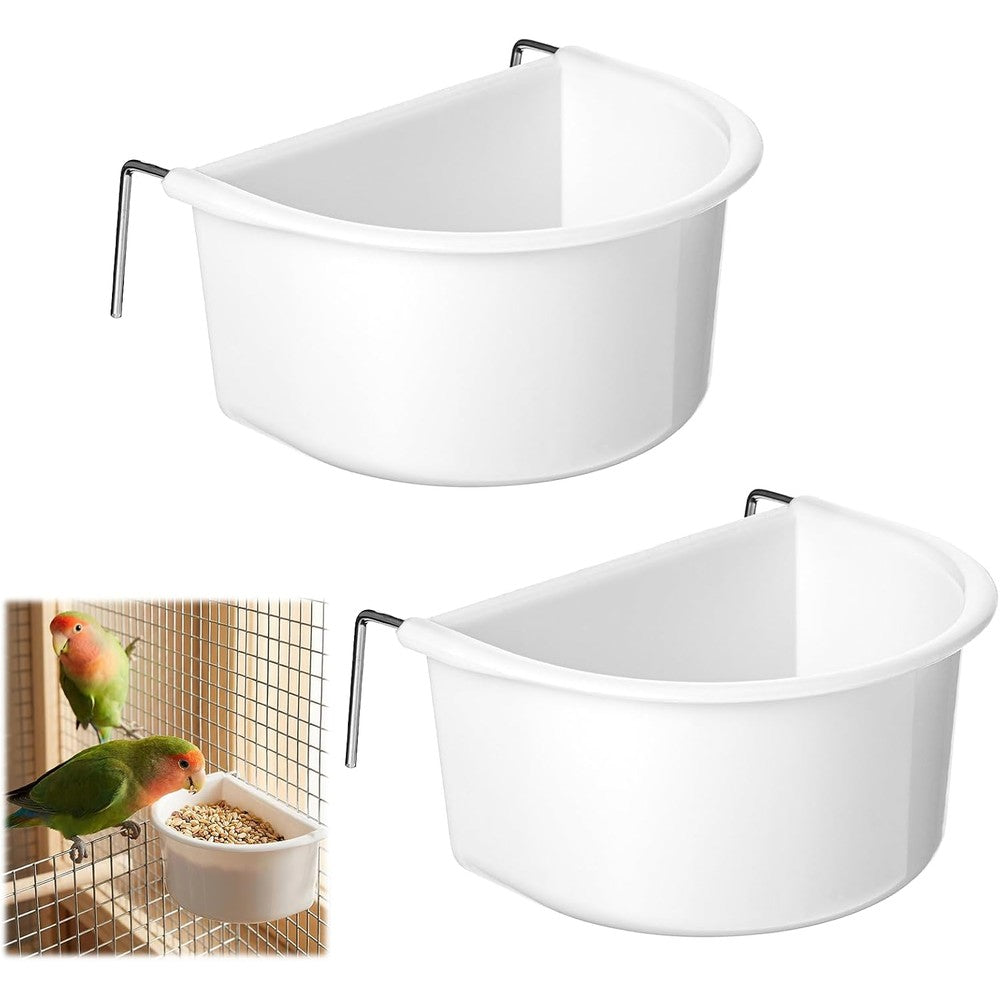 Exclaith bird cage feeder front view hanging cup