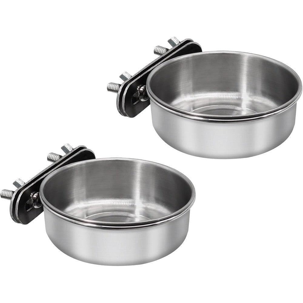 Bird Feeding Dish Cups, Stainless Steel, 2 Pack, Small