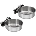 Bird Feeding Dish Cups, Stainless Steel, 2 Pack, Small