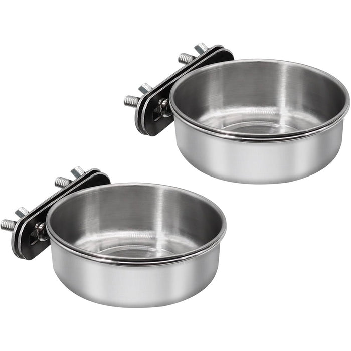 Bird Feeding Dish Cups, Stainless Steel, 2 Pack, Small