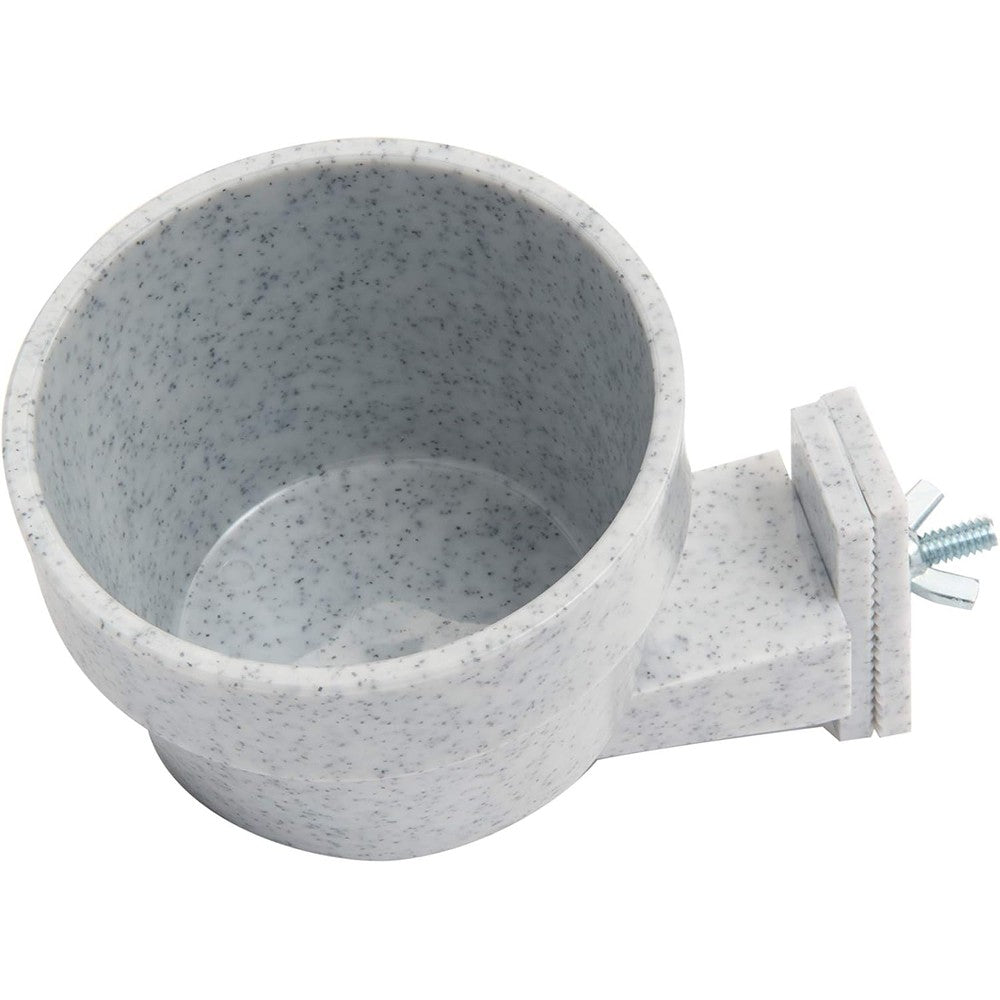 Lixit(R) Quick Lock Removable Bird Cage Bowls for Birds, Rabbits, Dogs, Cats, Guinea Pigs and Other Small Animals - Made in USA (Gray, 10 Ounce)