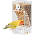 Pawfly Automatic Bird Feeder, Bird Feeder for Cage, No Mess Bird Feeder, Clear Acrylic Bird Cage Feeder, Parrot Feeder for Parakeet, Cockatiel, Budgie & Small Birds