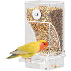 Pawfly Automatic Bird Feeder, Bird Feeder for Cage, No Mess Bird Feeder, Clear Acrylic Bird Cage Feeder, Parrot Feeder for Parakeet, Cockatiel, Budgie & Small Birds
