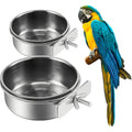 Caiyuanyuan-Shenxuejiao stainless steel bird feeding bowls front view cage accessory