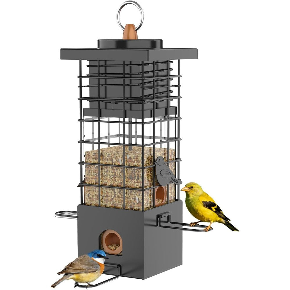 Metal Squirrel Proof Bird Feeder,2.5LB Capacity,Easy Refill & Clean