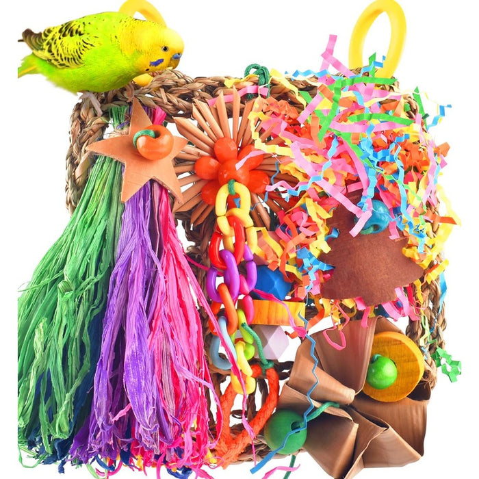 KATUMO Bird Toys, Grass Mat Foraging Climb Toy for Parakeet Cockatiel