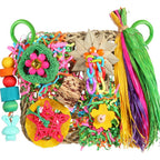 YIXUND bird foraging toys grass mat front view
