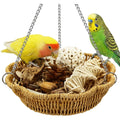 Jevnd bird foraging toy set front view with hanging basket
