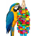 Zephyriel large bird toy front view natural wood blocks