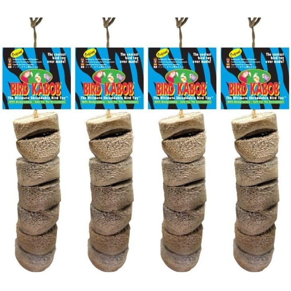 Bird Kabob Original front view 4 pack shreddable bird toy