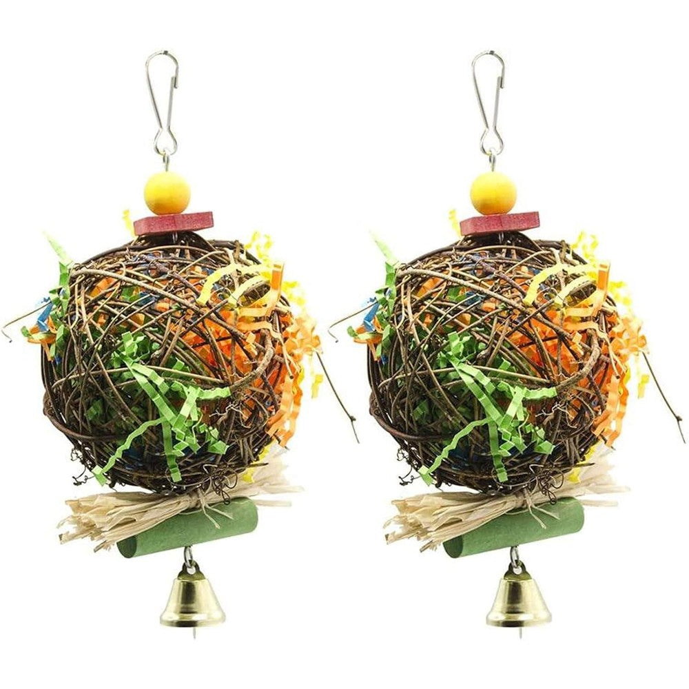 EBaokuup bird chewing toy front view hanging parrot shredder accessory