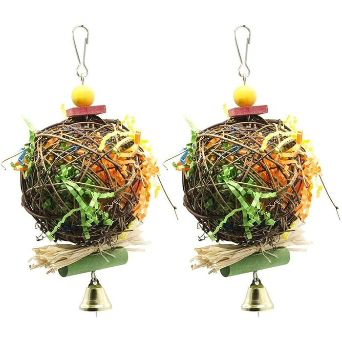 2 Pack Bird Cage Hanging Chewing Toy, Bird Shredding Toys for Parrots
