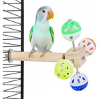 Bird Stand Perch Toy with Rotating Balls, Bird Toys for Parakeets, Ideal for Parakeets, Cockatiels & Lovebirds (NOT for Too Small BIRDCAGES - Avoid Unwanted Returns)(1PCS)