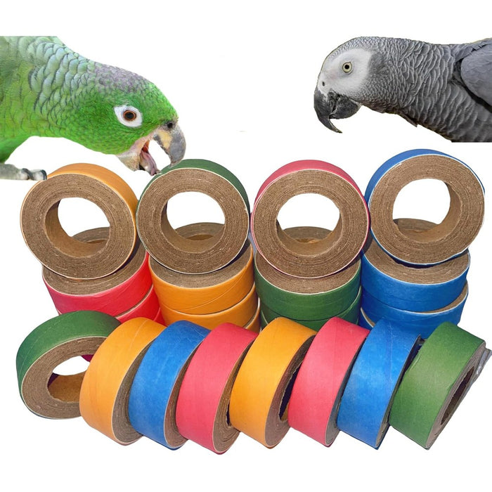 24Pcs Fatty Bagels Bird Toys for Parrots Durable Cardboard Chewing Shredding Foraging Foot 1.75" for Medium & Large Parrot Amazons Mini Macaws African Greys Cockatoos Eclectus Senegal