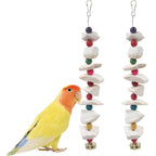 2 Pack Bird Toys with Cuttlebone, Parakeet Toys, Bird Beak Grinding Stone, Cage Accessories for Parakeets, Cuttlefish Bone for Budgies, Cockatiels, Lovebirds, Green Cheeks, Small to Medium Birds