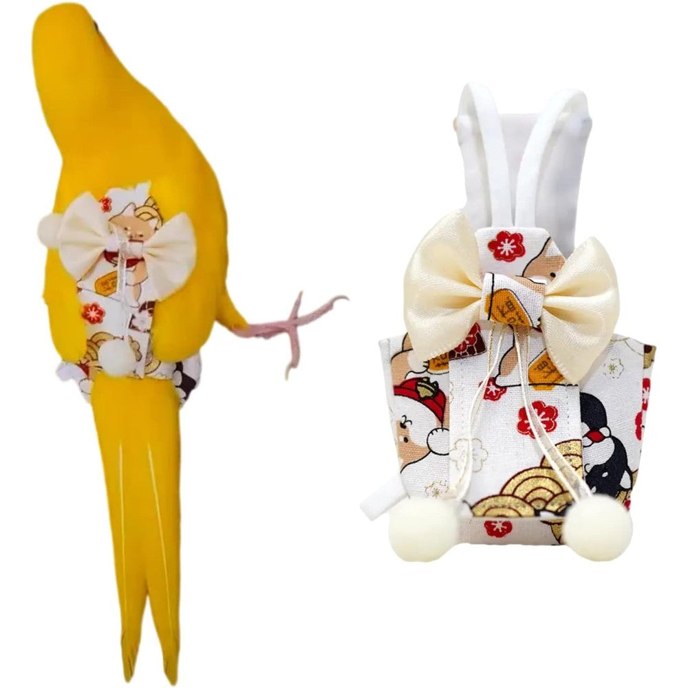 Bird Flight Suits Diapers, Parrot Diapers for Monk Parakeets, Cockatiels, Parrot Clothes Costume, Bird Training Nappy Suit Liners Clothes (Medium,White)