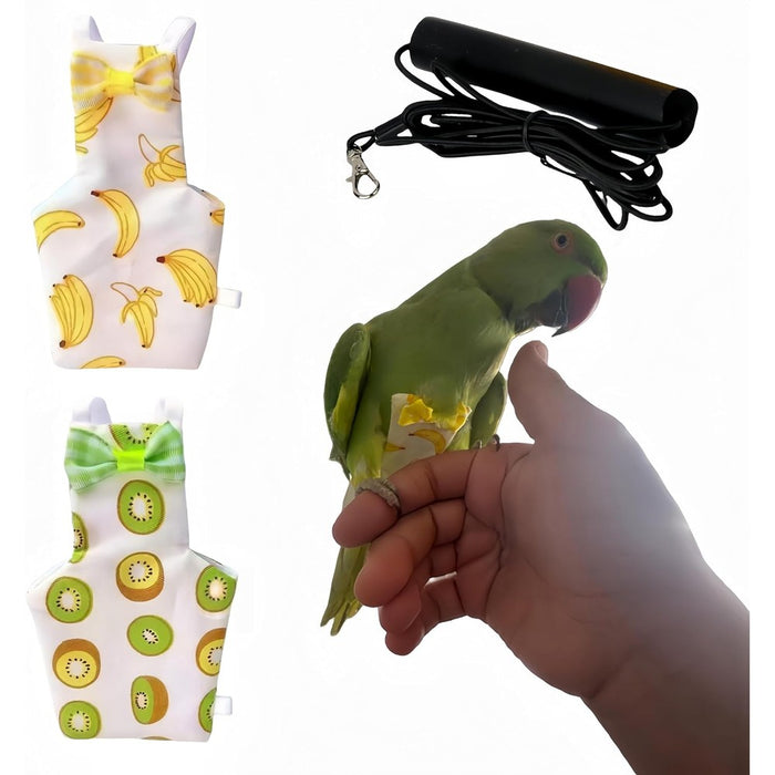 Magnoloran bird diapers front view with fruit pattern