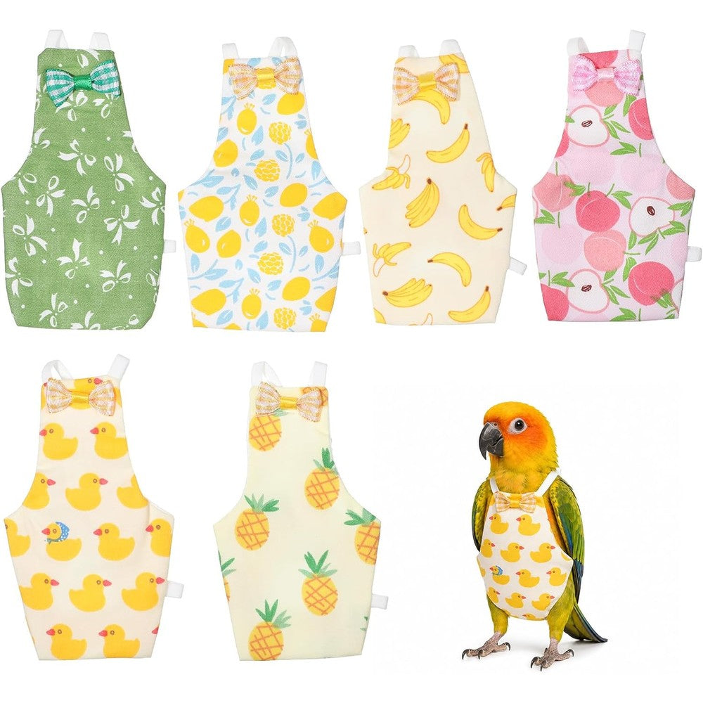 6 PCS Bird Diapers Reusable Parrot Diaper with Waterproof Inner