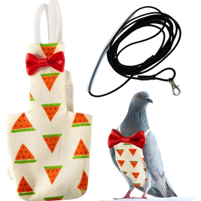 Birds Pigeon Diaper Pants Harness and Leash, Bird Diapers for Pigeons and Leash Harness, Diapers for Birds Cockatiel Parrot, Parakeet Diaper, Pigeon Pants, Parrot Clothes for Bird (XL-Watermelon)