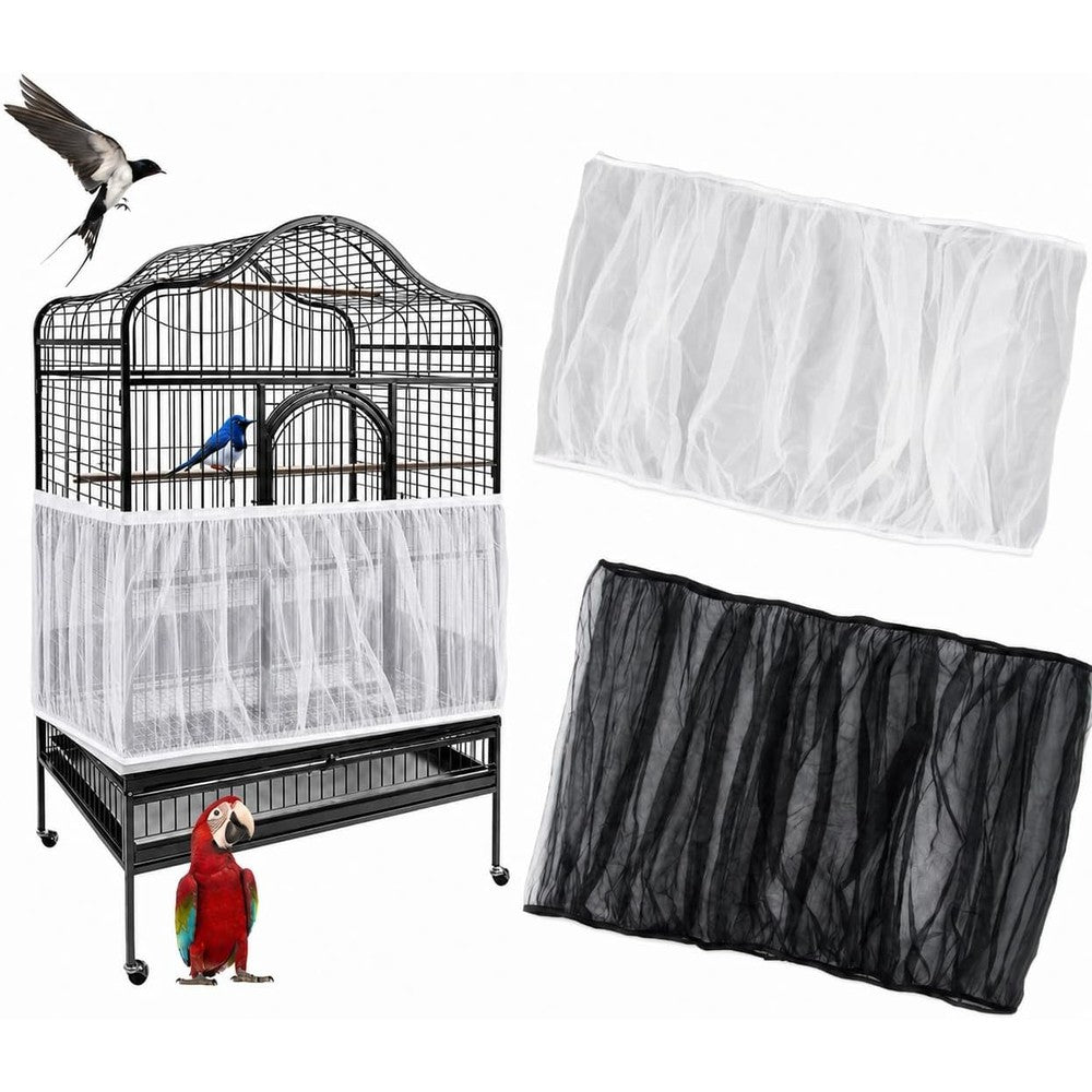 RAINFLOW 2 Pack Bird Cage Seed Catcher - Adjustable Bird Cage Skirt