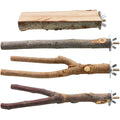 4 Pack Natural Wood Bird Perch Set for Parakeet Cage