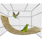 Bird Seagrass Mat 30 x 7 Inch Parrot Natural Seagrass Woven Net Hammock Parakeet Climbing Rope Ladder Mat Chew Toys Cage Accessories for Pigeon Macaw Cockatiel Conure Cockatoo Rat Bearded Dragon