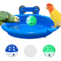 Bird Bath for Cage with 3 Balls Bird Tub Bowl Basin Hanging Birdbath Toy Pet Parrot Cage Budgie Accessories Shower Parakeet Cockatiel Water Shower Box Food Feeder Holder Tray Bird Cage Accessories