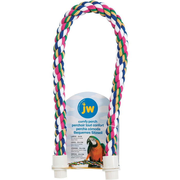 JW Pet Comfy Perch For Birds Flexible Multi-color Rope, Large - 36" Length