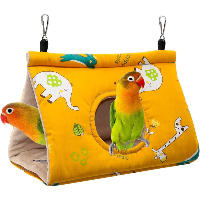 Rypet Bird Bed for Cage Warm Bird Hammock Nest House Large Parrot, Yellow S