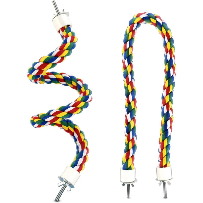 23.6 Inches Colorful Rope Perch for Bird Bungee Climbing Swing Parrot