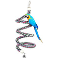 94.4inch Length Colorful Cotton Bendable Rope Perch Swing Bird Chew Toys Amazon Parrots Cage Toys with Bell Swing Climbing Standing Bungee Bird Toys for Regular to Big Size Birds