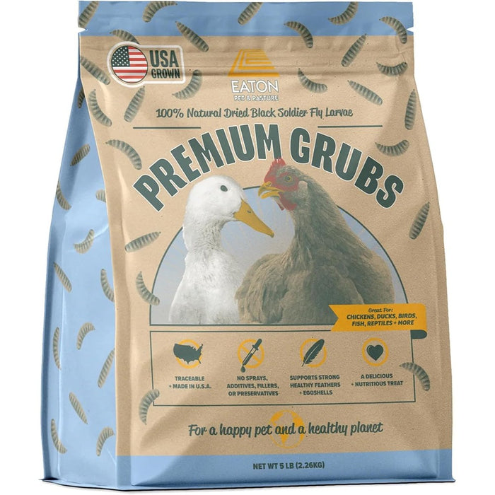 Eaton Pet and Pasture Premium Grubs, Dried Black Soldier Fly Larvae, 5 Lb
