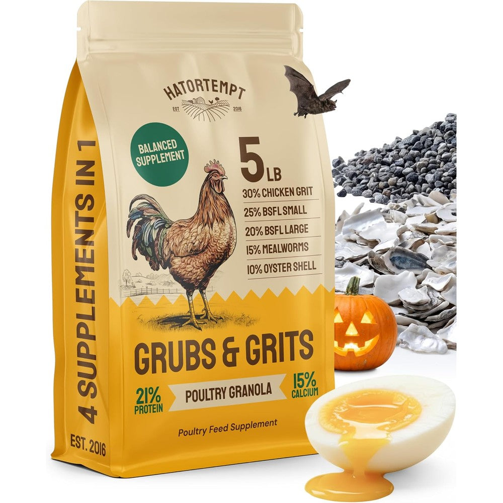 Hatortempt grubs and grits poultry granola front view packaging
