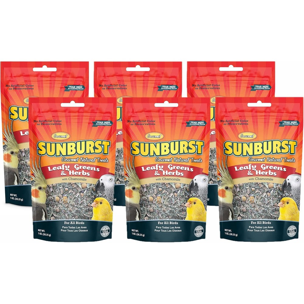 Higgins Sunburst Leafy Greens And Herbs Bird Treats Front View