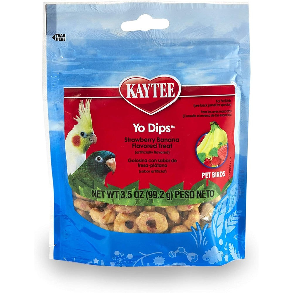 Kaytee Yo Dips Strawberry/Banana Flavor Yogurt Dipped Treat For Pet Birds, 3.5 oz