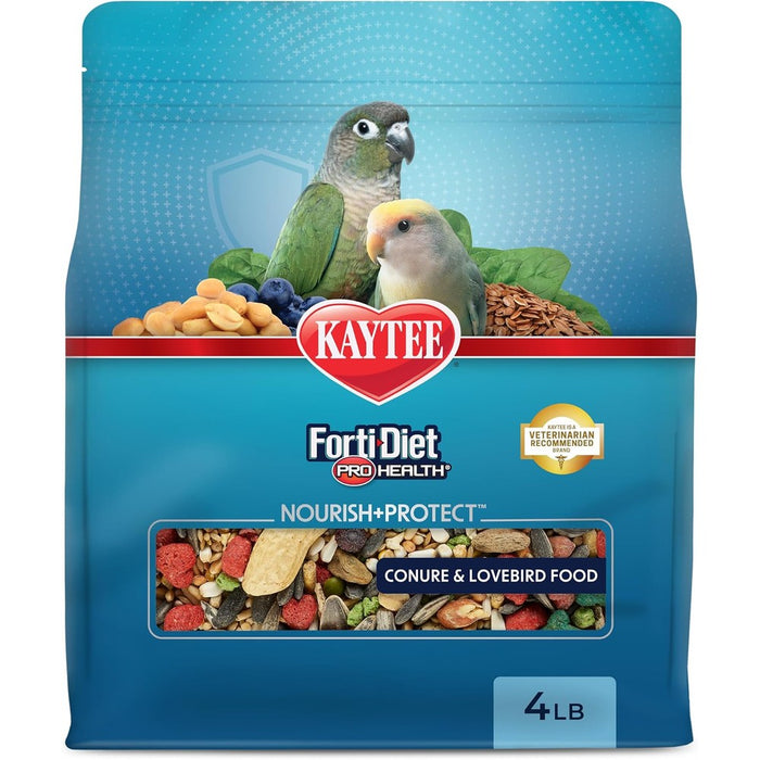 Kaytee Forti-Diet Pro Health Nourish+Protect Conure & Lovebird Food, 4 lb