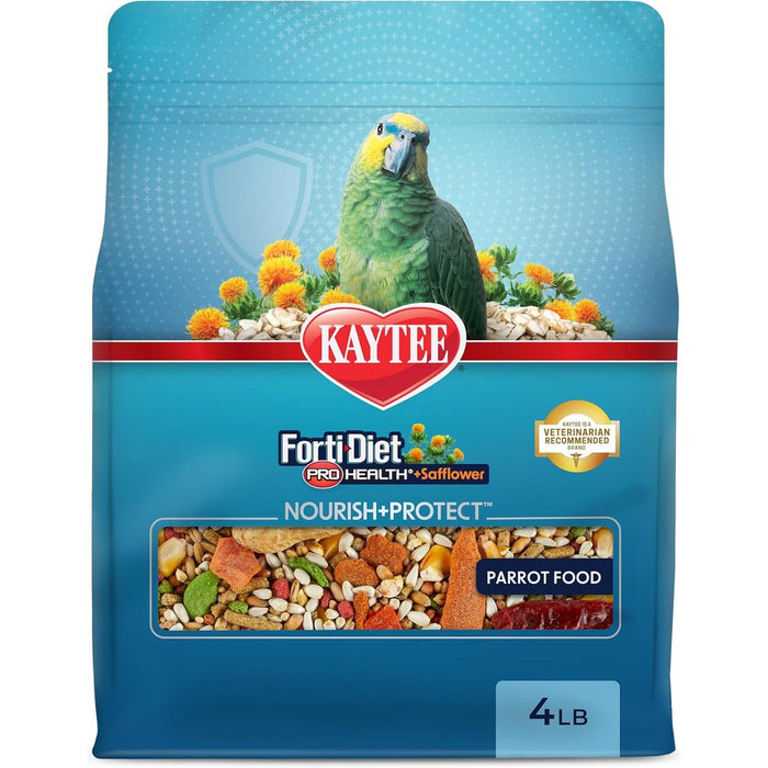 Kaytee Forti-Diet Pro Health+Safflower Parrot Food, 4 Pounds