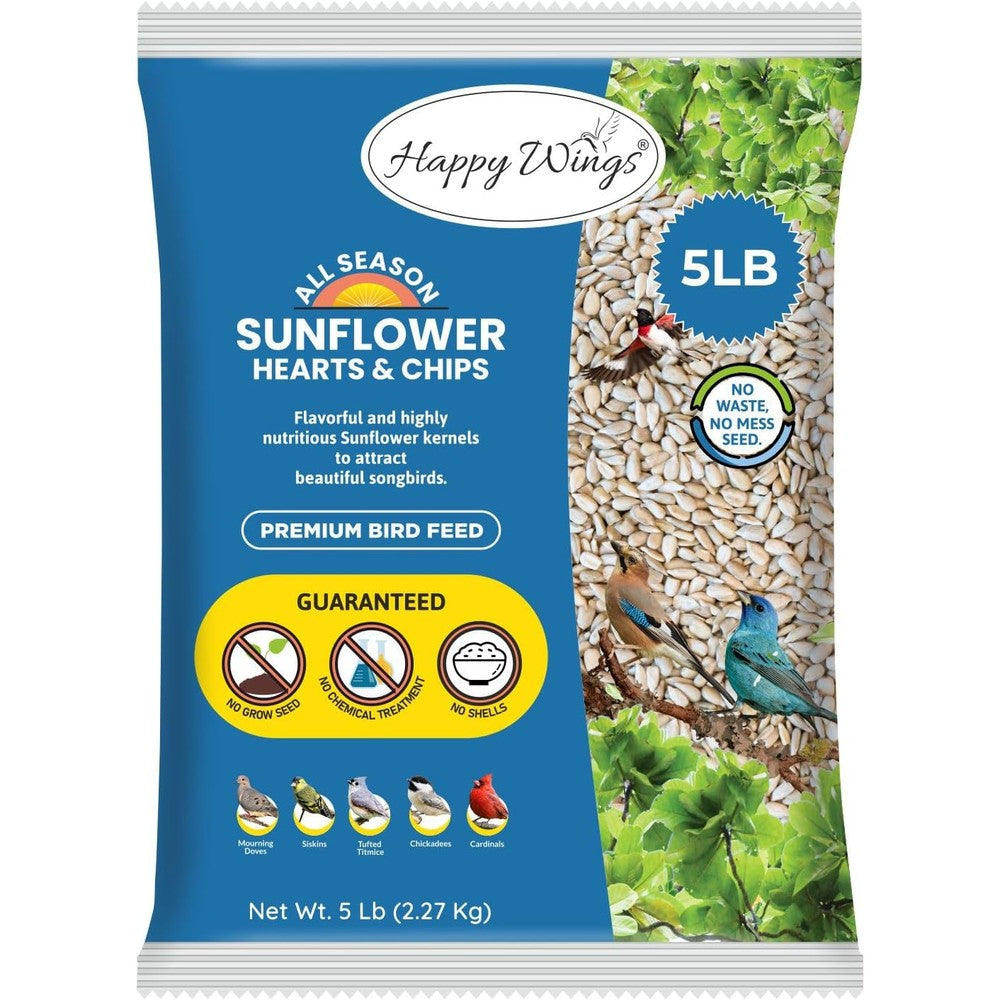 Happy Wings sunflower hearts and chips bird food front view