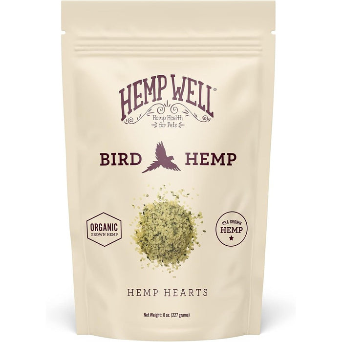 Hemp Well Organic Hemp Hearts for Birds, Immune & Relaxation Support, 8 oz