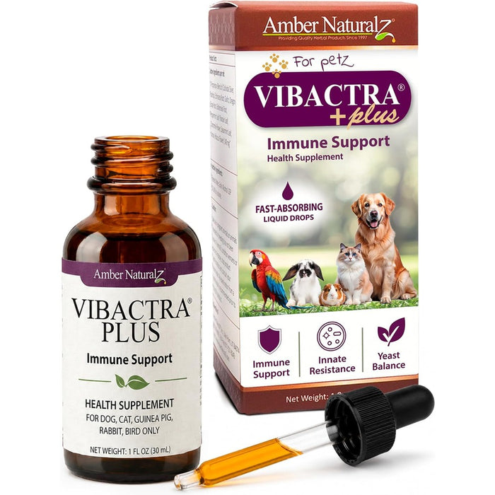 Amber NaturalZ Vibactra Plus for Pets, Immune Health & Yeast Balance, 1 OZ