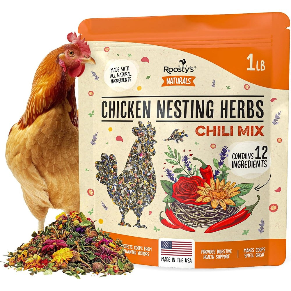 Roosty's Chicken Nesting Herbs Chili Mix, Coop Refresher, 16oz