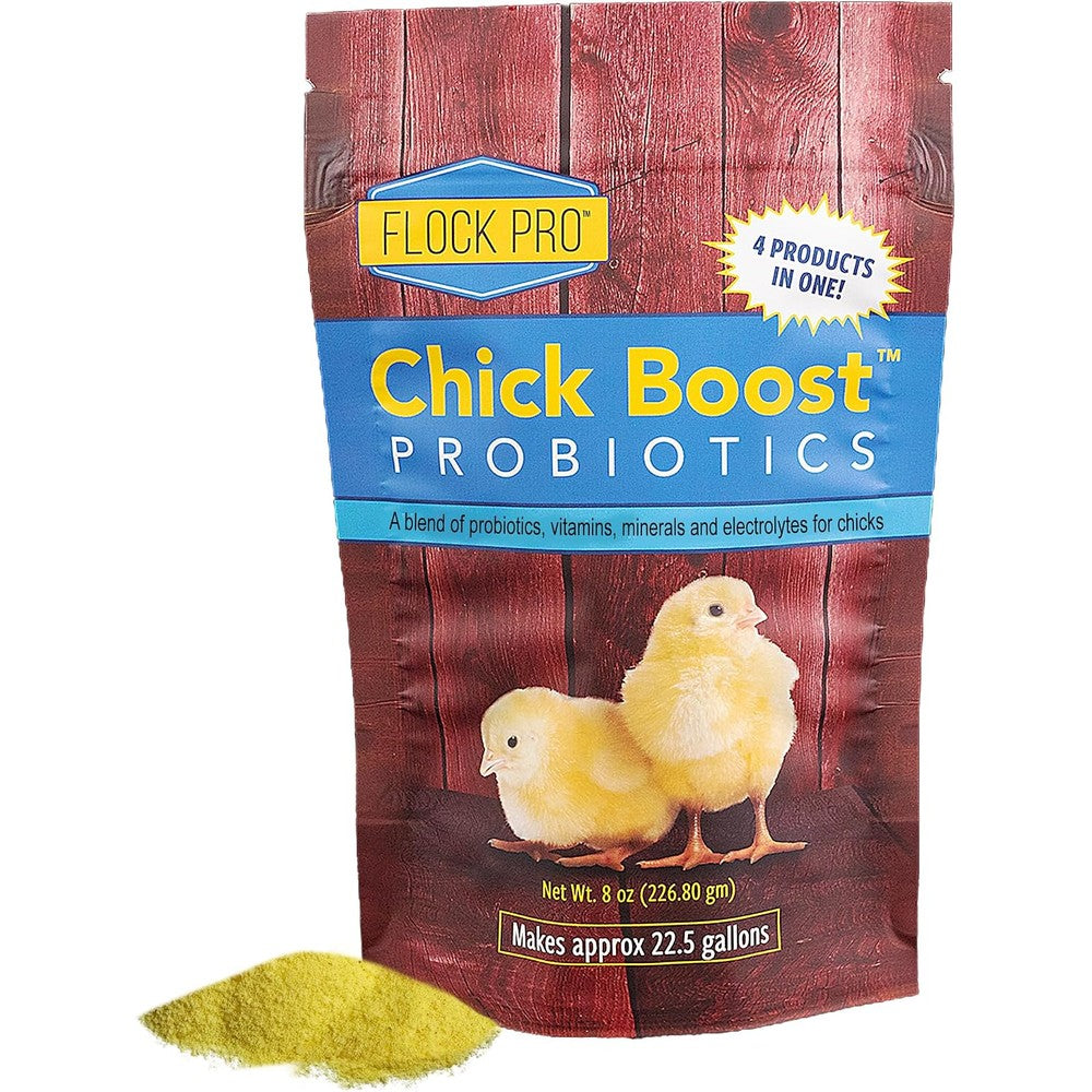 Equerry's Flock PRO Chick Boost Probiotic - Probiotics, Vitamins, Minerals and Electrolytes for Chickens | Chicken Vitamins and Supplements for All Poultry - 8oz