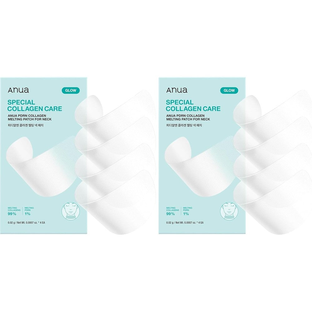 Anua PDRN Collagen Melting Patch for Neck, 0.02g x 4EA, (Pack of 2)